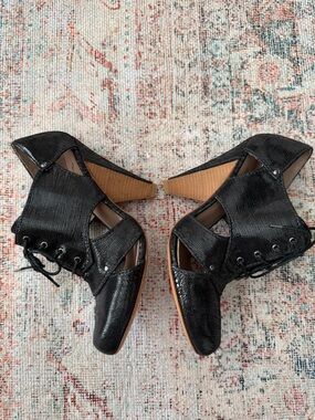 Belle by Sigerson Morrison Black Lace-Up Ankle Booties